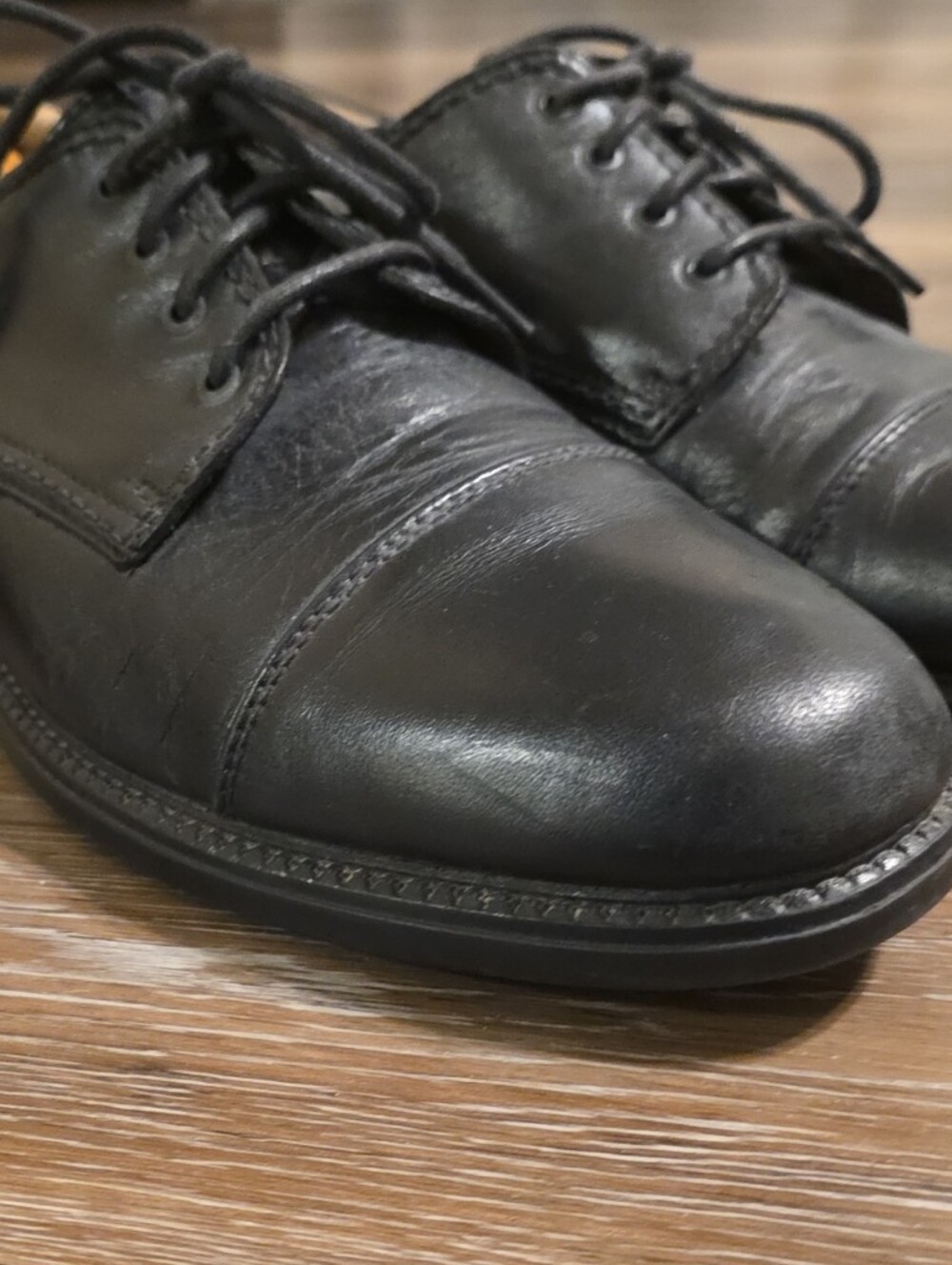Dockers Men's Black Leather Lace-Up Dress Shoes